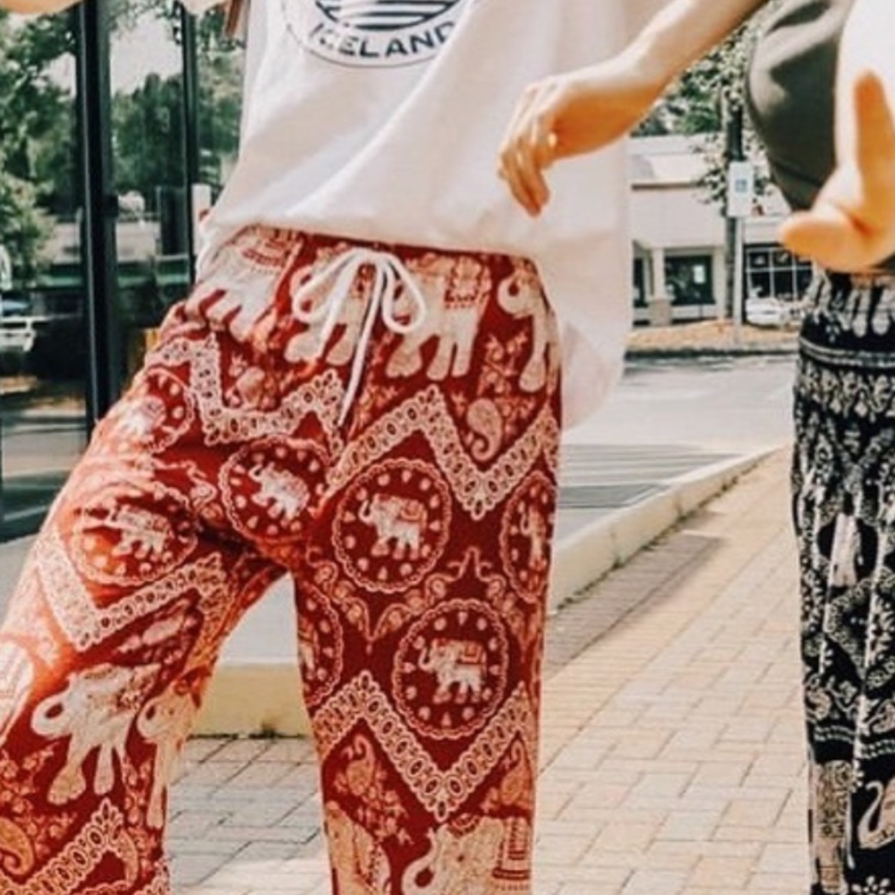 Unisex elephant print harem pants